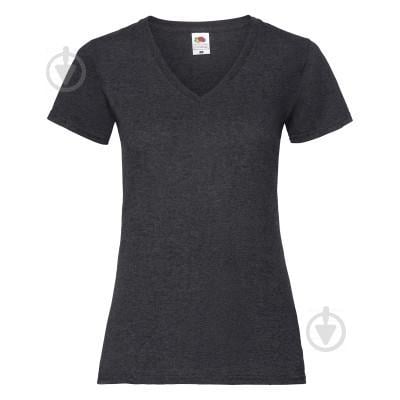 Футболка Fruit of the Loom Lady-fit V-neck XS Темно-серый (0613980HDXS)