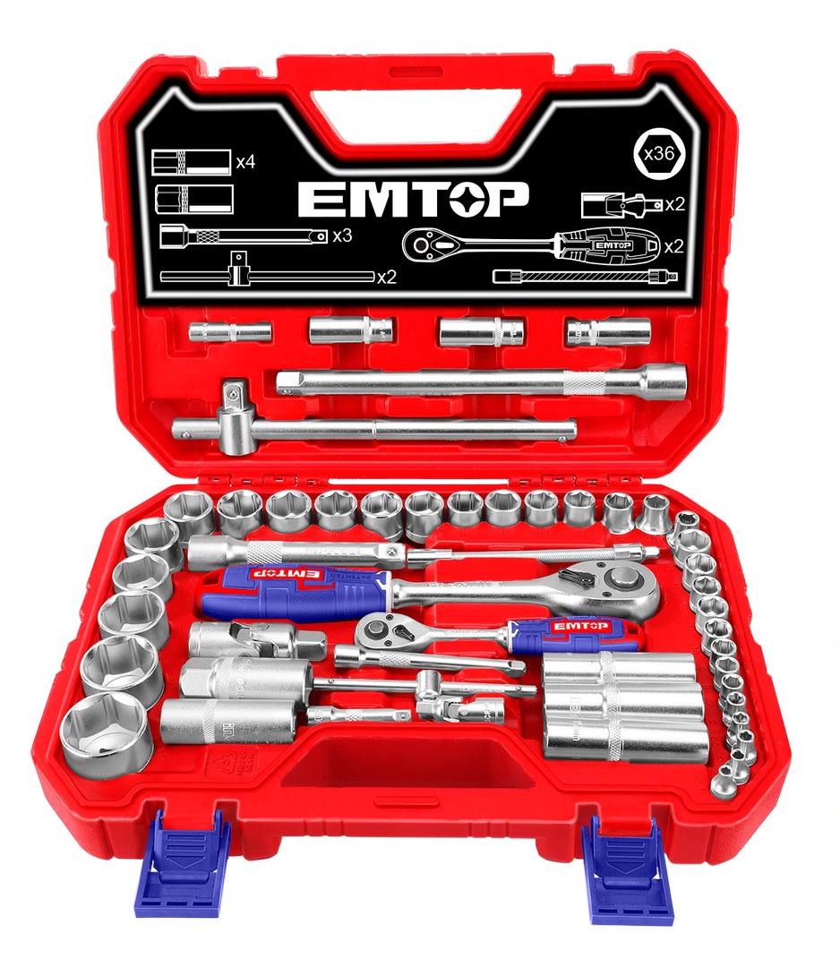 Набор торцевых головок EMTOP ESKT42511 51 шт. 1/2″ и 1/4″