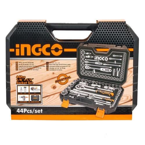 Набор головок торцевых Ingco Industrial 1/4" и 1/2" 44 пр. (10636319) - фото 5