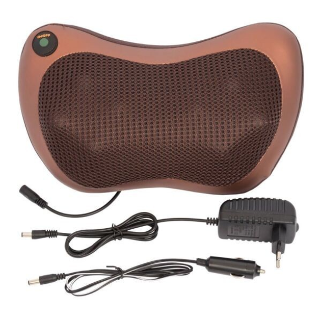 Массажная подушка инфракрасная Massage pillow для шеи и спины Коричневый (-1903764017) - фото 18
