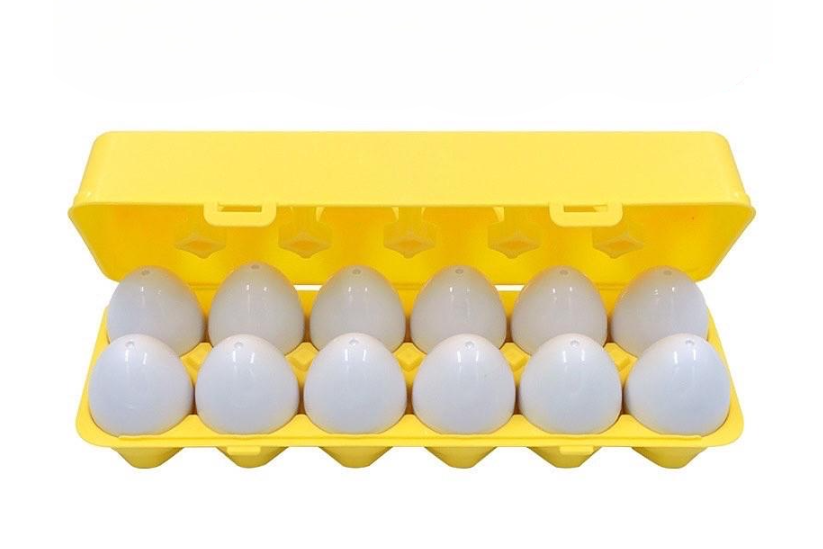 Игрушка-сортер развивающая Монтессори LB895 сортировочные яйца для моторики Фрукты и овощи 12 шт. в лотке (1678476129)