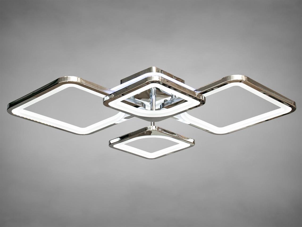 Люстра с пультом LED подсветкой и диммером 8060-2+2HR-LS 80W на 11 м2 Хром (1426291557) - фото 3 Люстра с пультом LED подсветкой и диммером 8060-2+2HR-LS 80W на 11 м2 Хром (1426291557) - фото 3