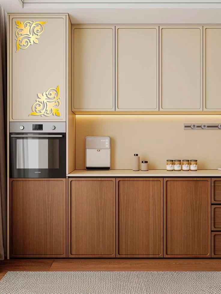 Комплект зеркального декора угловой DFA Узоры для стен и мебели 2 шт. Золотой (YA00040-G)