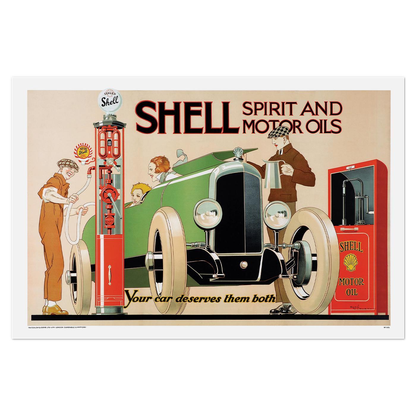 Плакат автомобильный Shell Spirit and Motor Oil 1926 60x40 см (0311)