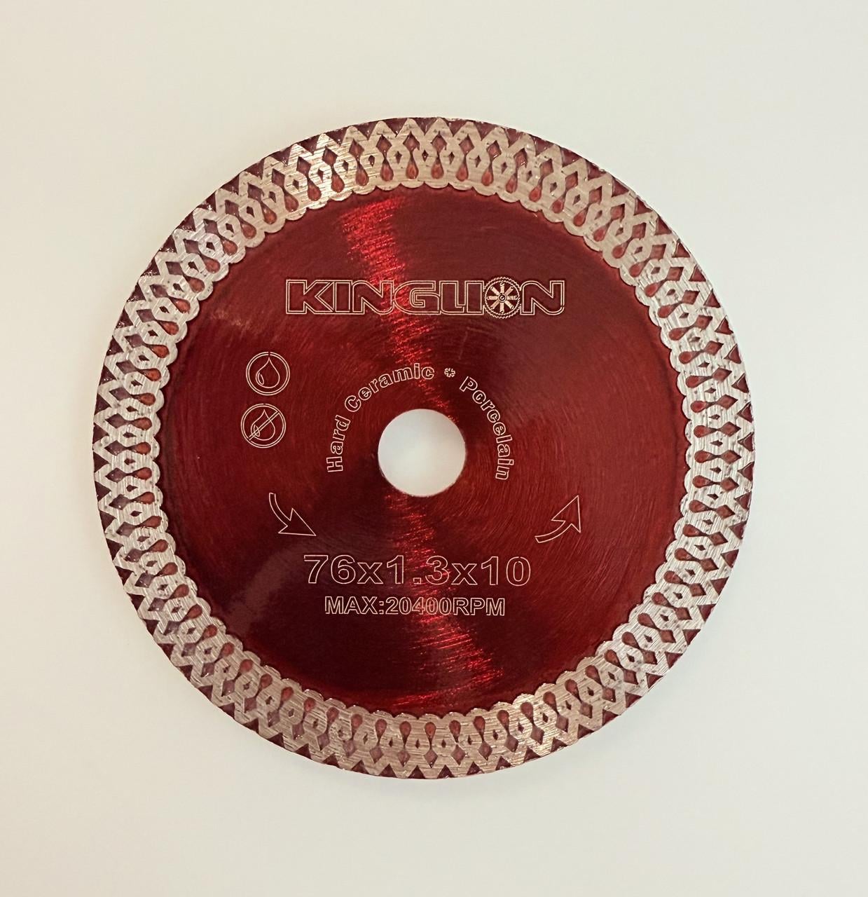 Диск алмазный отрезной 76 мм по керамике и керамограниту для мини-УШМ 1,3 мм/10 мм