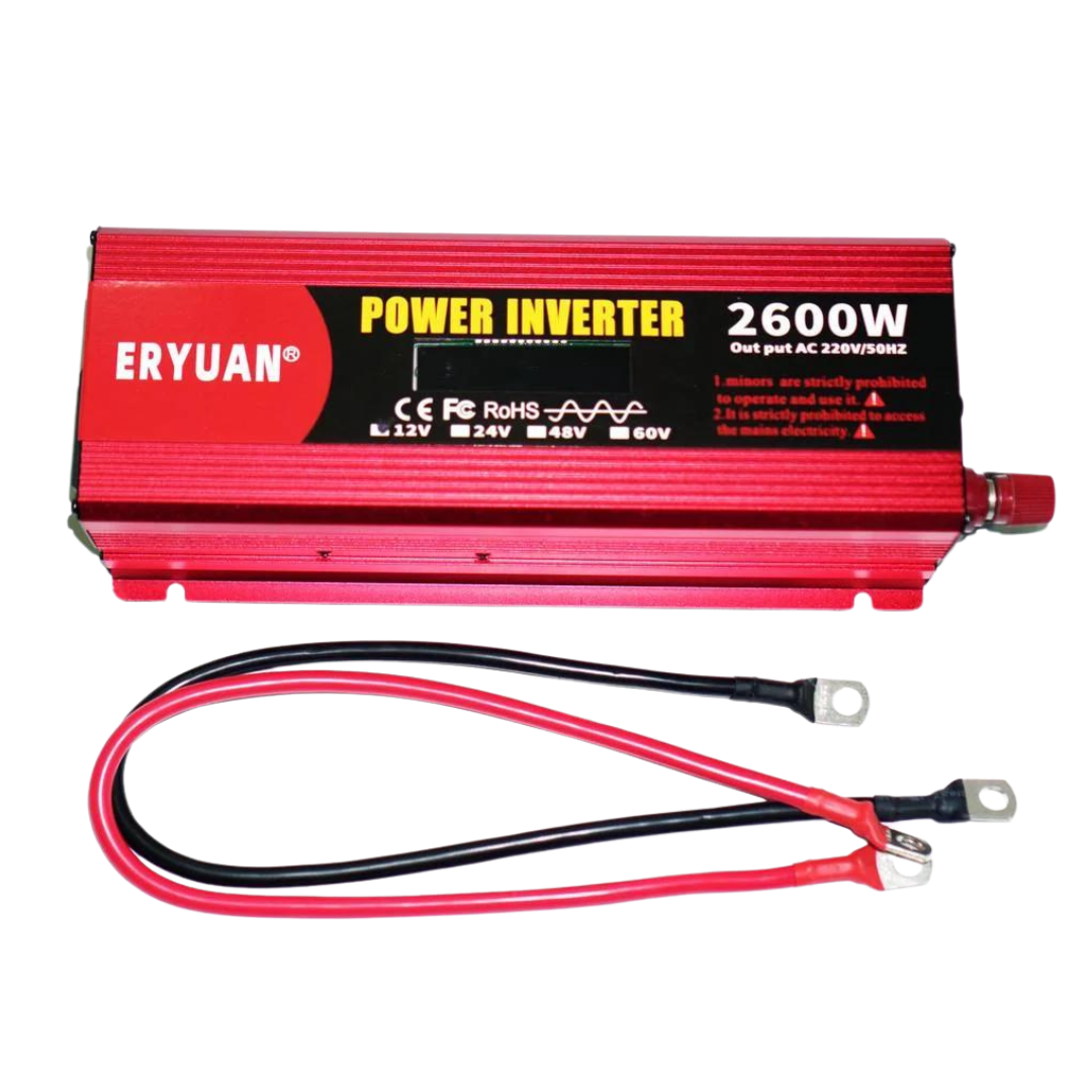 Преобразователь напряжения ERYUAN ER-2600 с чистой синусоидой и вольтметром LCD DC/AC 12V 220V 2600W - фото 6 Преобразователь напряжения ERYUAN ER-2600 с чистой синусоидой и вольтметром LCD DC/AC 12V 220V 2600W - фото 6