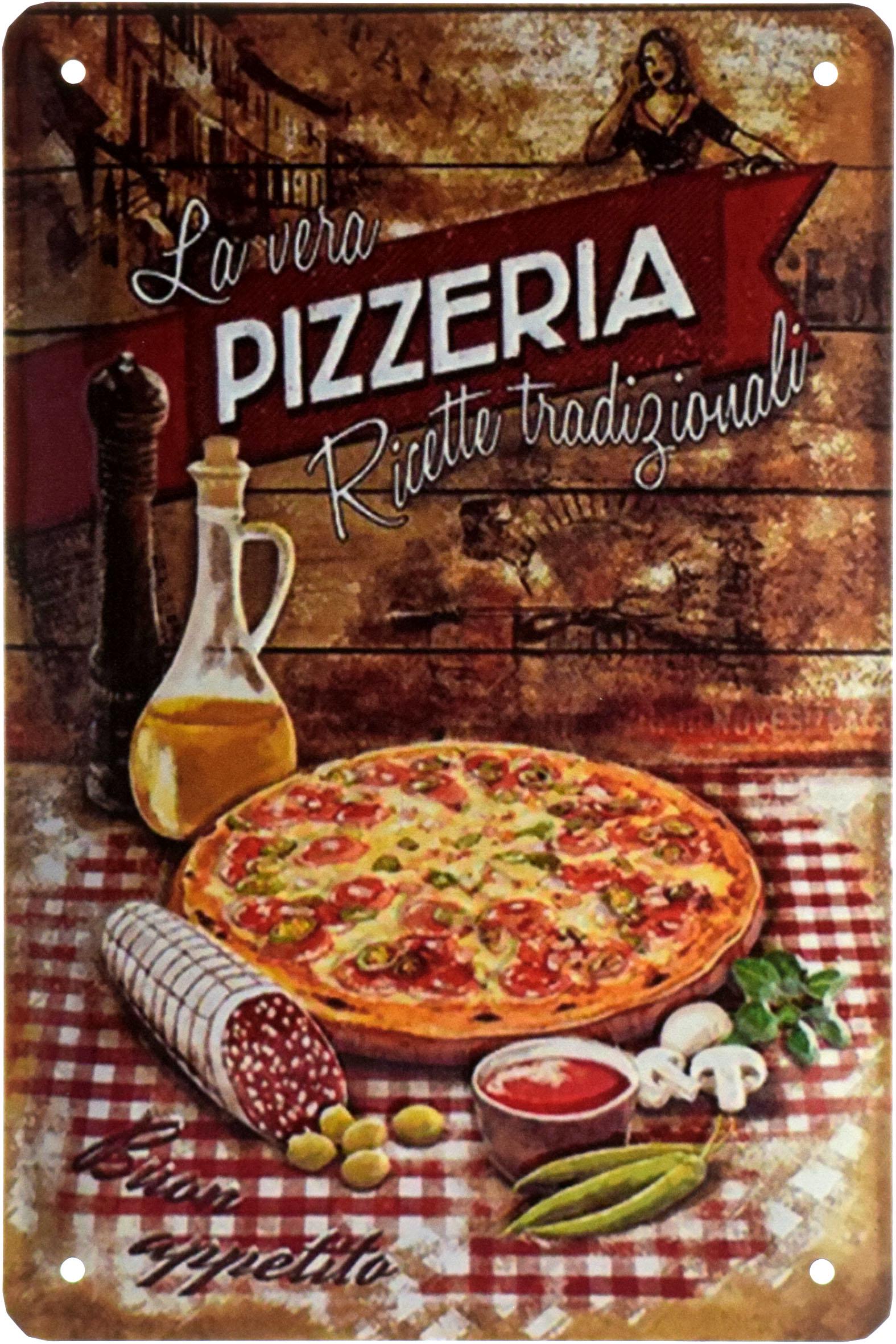 Табличка металева Піцерія/Pizzeria Buon Appetito 20x30 см