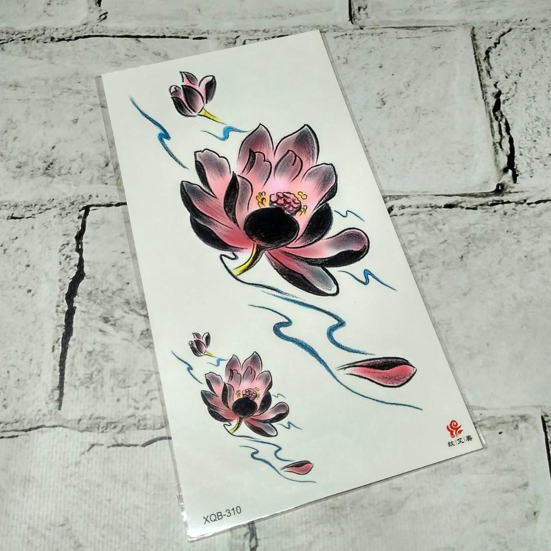 Тату временное Цветы лист 11,5x21 см (XQB-310)