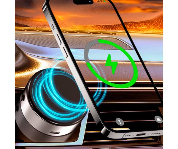 Тримач вакуумний автоматичний X8Q для авто та побуту з магнітним кріпленням та бездротовою зарядкою для смартфона Silver - фото 6 Тримач вакуумний автоматичний X8Q для авто та побуту з магнітним кріпленням та бездротовою зарядкою для смартфона Silver - фото 6