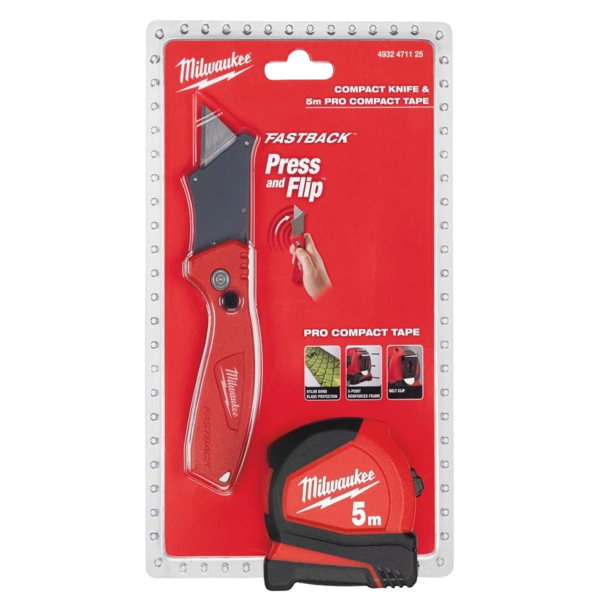 Промнабор Milwaukee нож Fastback + рулетка Pro 5 м/19 мм (4932471125)