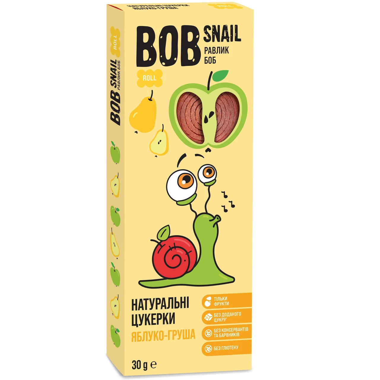 Пастила натуральна Bob Snail Яблуко-груша 30 г (4820162520248)