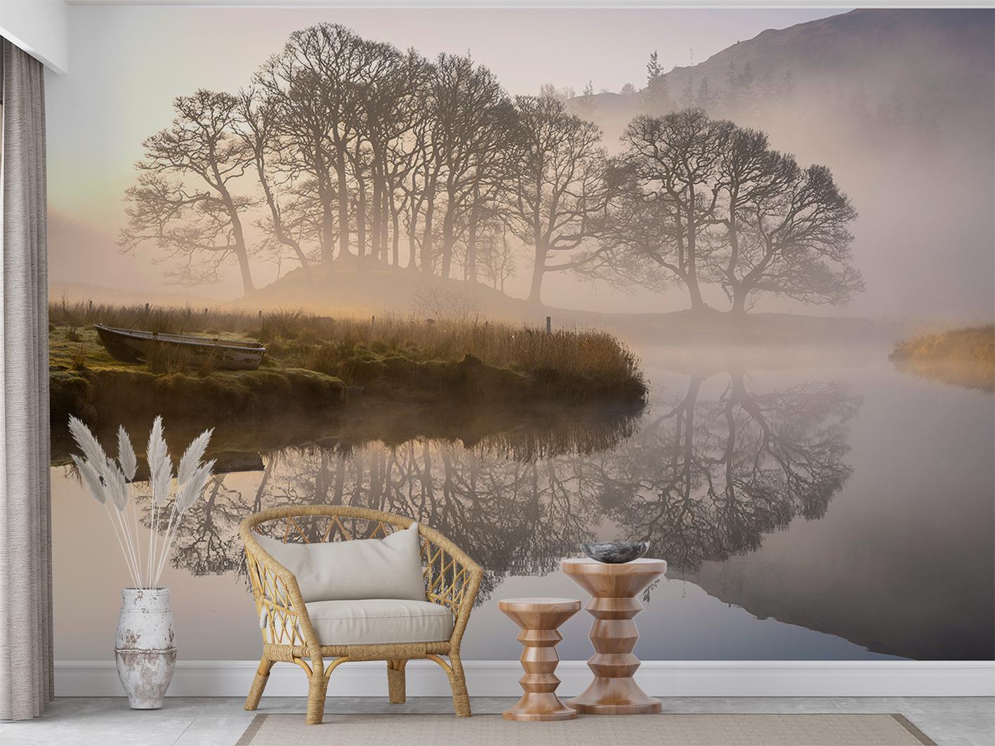 Фотообои флизелиновые Upstream Туман над озером 180х120 см (S5NTR-118/2) - фото 5