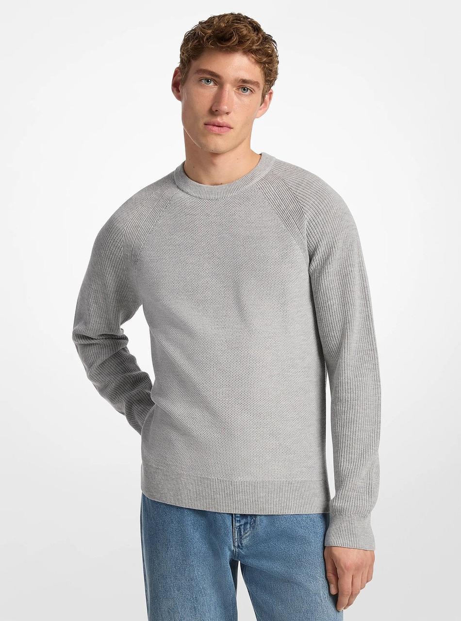 Свитер мужской Michael Kors Wool Blend Crewneck Sweater L Серый (198912250658)