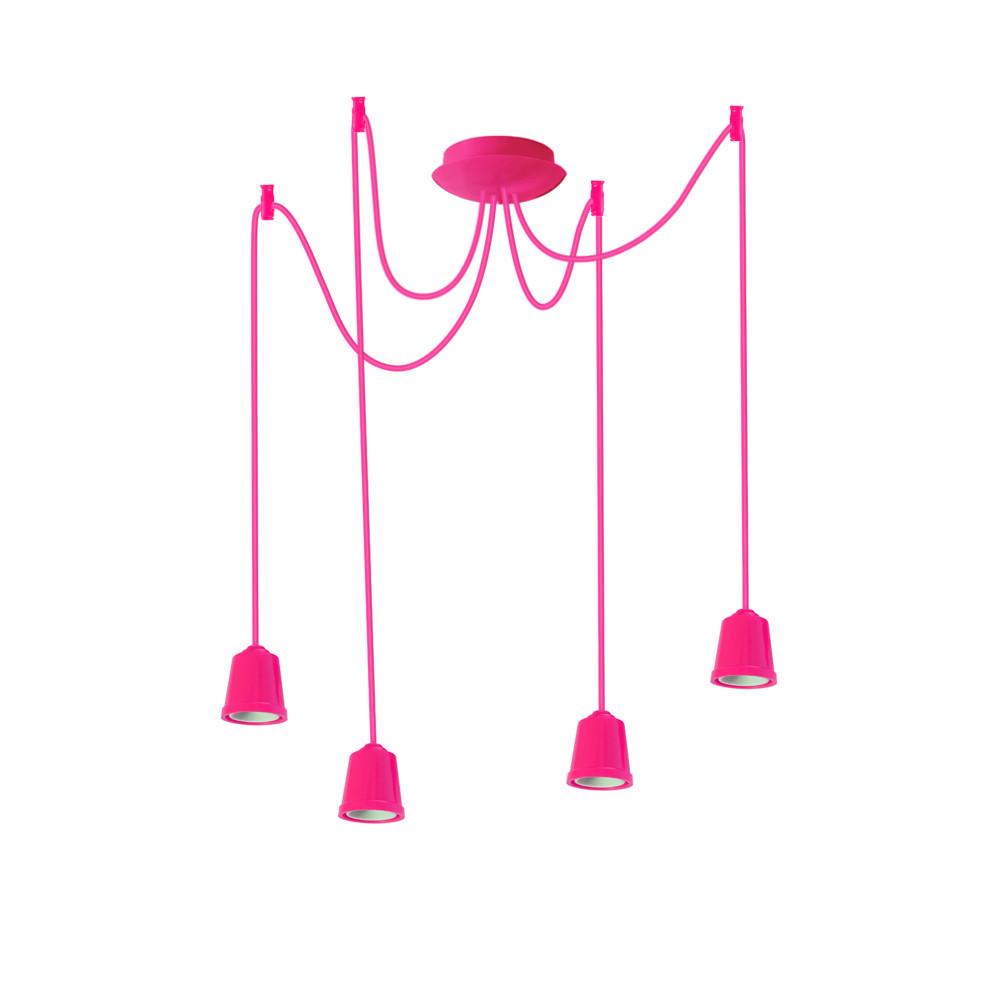 Підвісний світильник ERKA 424 стельовий 4xЕ27 2 м Рожевий (27551123)
