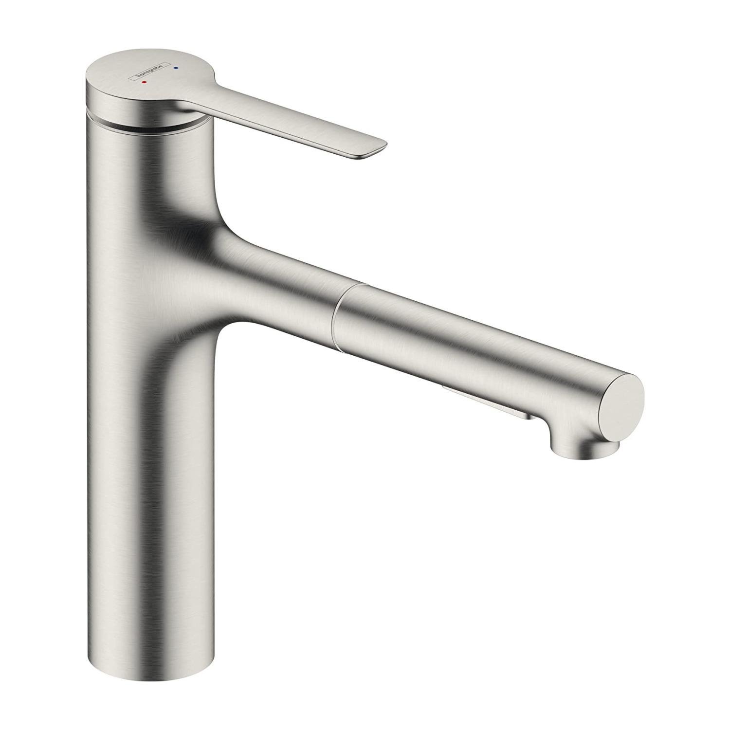 Змішувач для кухні Hansgrohe ZESIS M33 74804800 із висувною лійкою Сатин (133012)