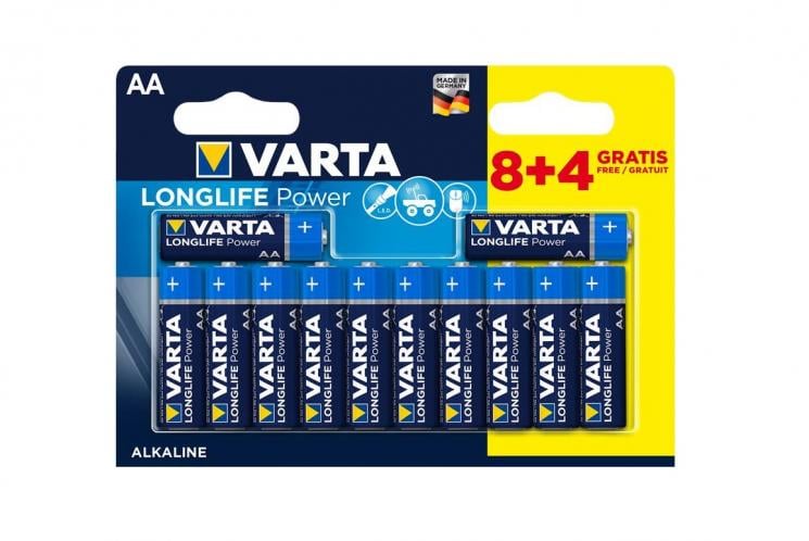 Батарейки щелочные Varta Longlife Power AA 12 шт. (ERC-04906121472)