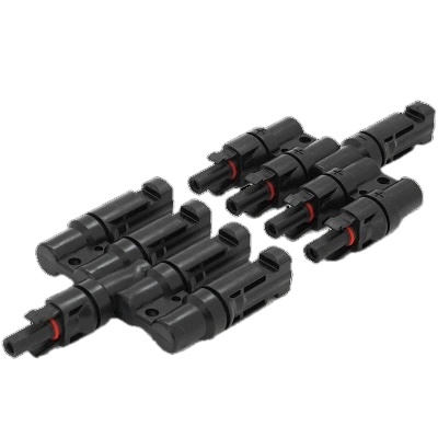 Кабельный разветвитель 4в1 для солнечных панелей 30 A/1000 В IP67 УФ-стойкий пластик Черный (MC4-4T)