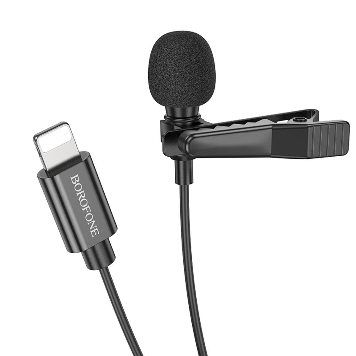 Мікрофон Borofone BFK11 Elegant lavalier microphone iP 2 м Black (19556820) - фото 2