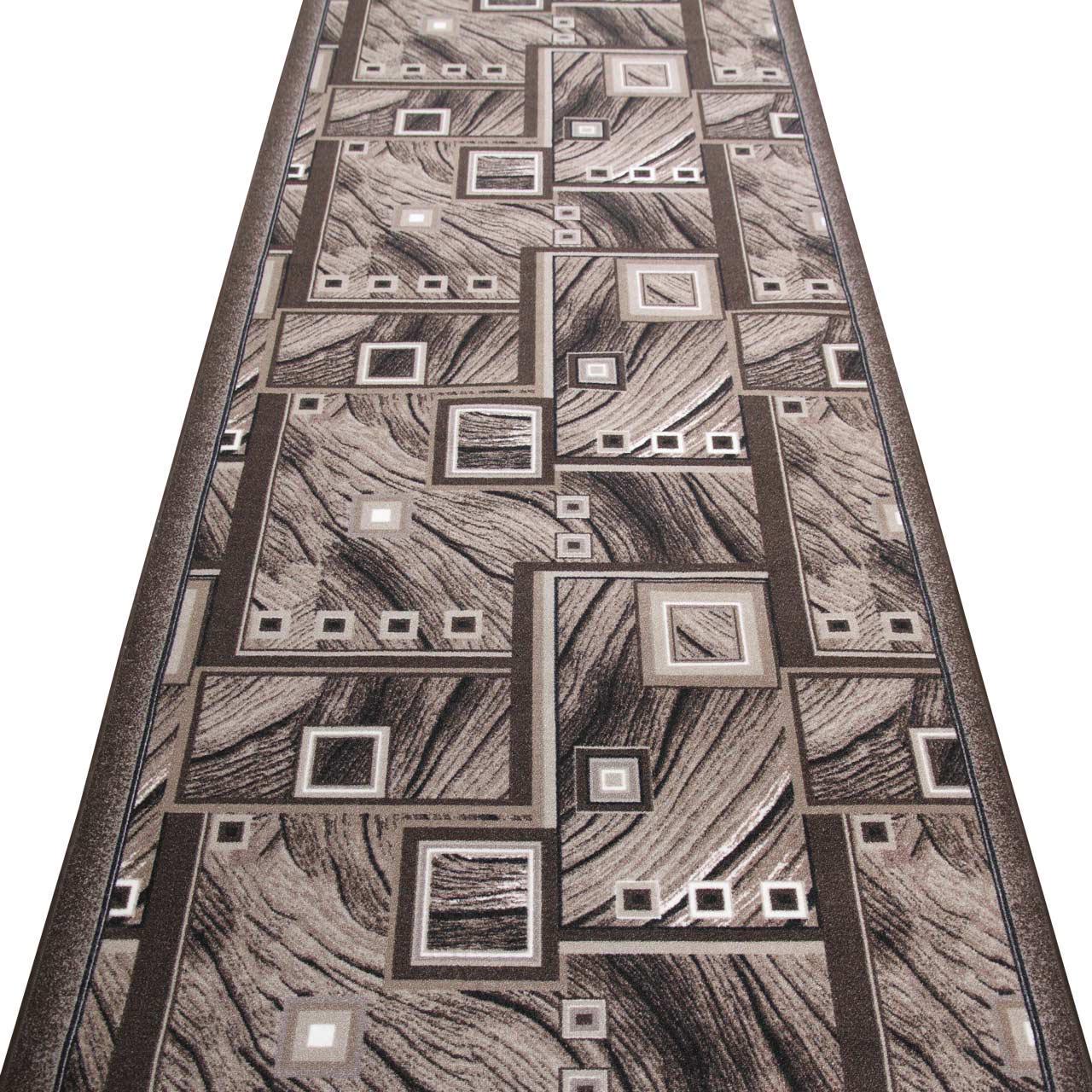 Ковер безворсовый на войлочной основе DAKARIA Print Run Квадрат p3 1,5x4 м Коричневый/Бежевый (00-00018811) - фото 5