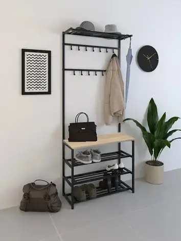 Прихожая SUNRISE 4-80 Черный/Сонома (556605)