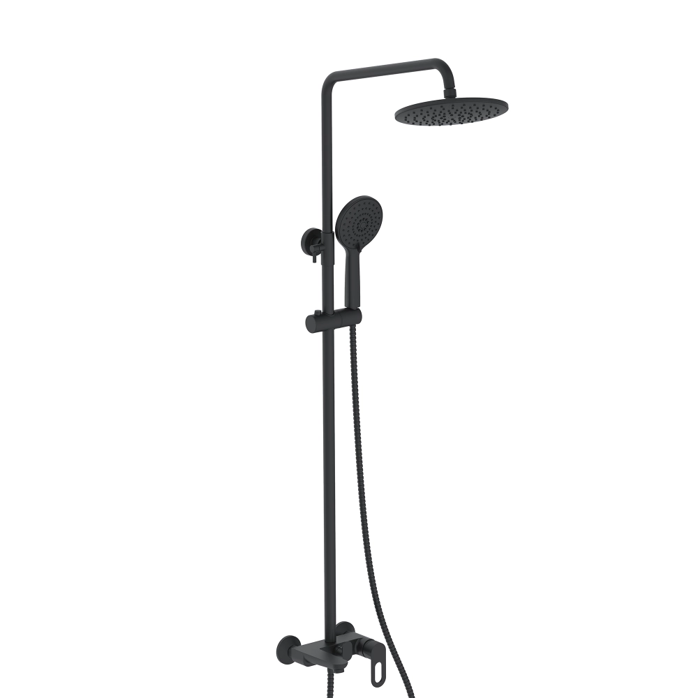 Душова система універсальна Lidz Latwa 1030 k35 LDLAT1030BLA45422 на три споживачі з виливом Black