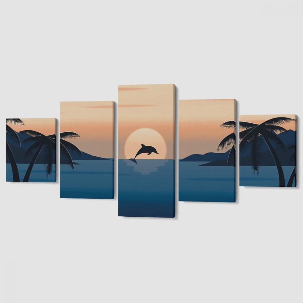 Модульная картина Malevich Store Happy Summer из пяти частей 162x80 см (MK53612)