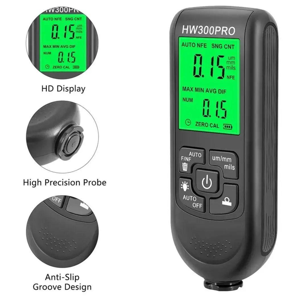 Товщиномір цифровий професійний HW300PRO для лакофарбового покриття (2147220075) - фото 6