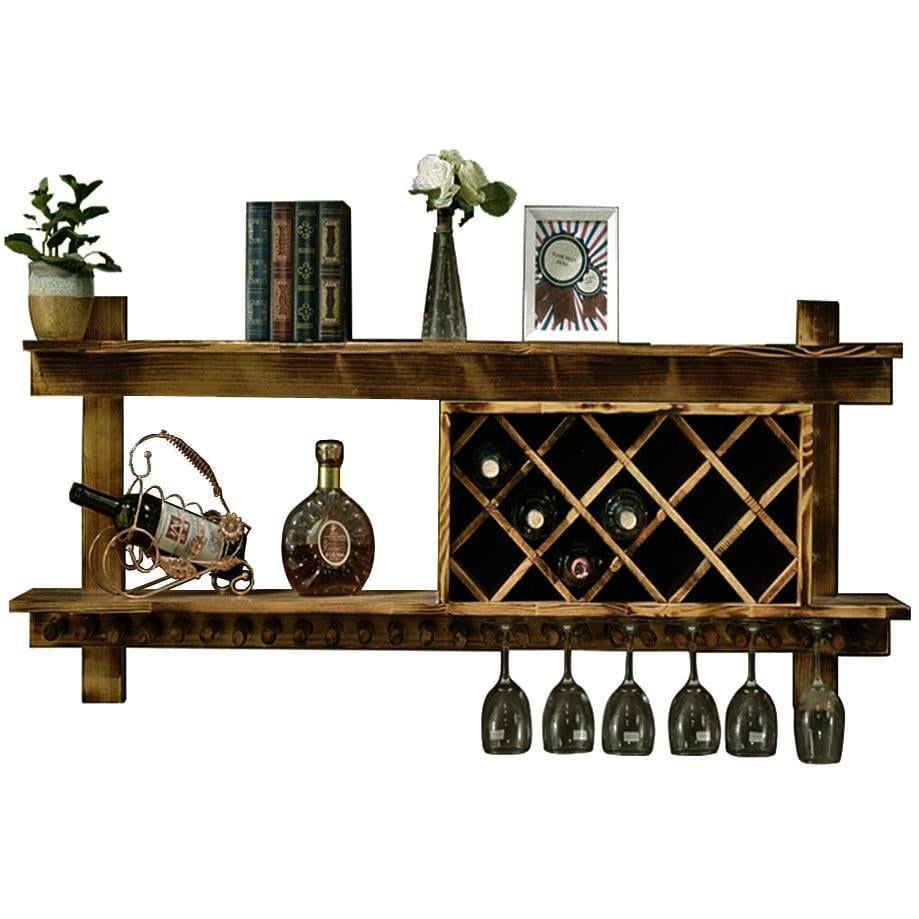 Полка для вина настенная из дерева Хокуто 120 Мустанг (ПНК-122229)