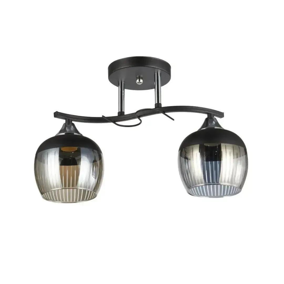 Люстра потолочная Valeso Interees с металлическим каркасом 2хЕ27 IP20 Черный/Хром (V-5004-2 BK+CR)