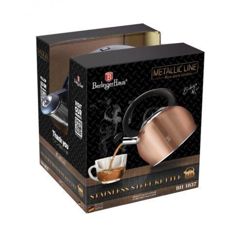 Чайник со свистком Berlinger Haus Rose Золотой металлический Line ВН-1837 3 л Золотистый (1272511371) - фото 3 Чайник со свистком Berlinger Haus Rose Золотой металлический Line ВН-1837 3 л Золотистый (1272511371) - фото 3