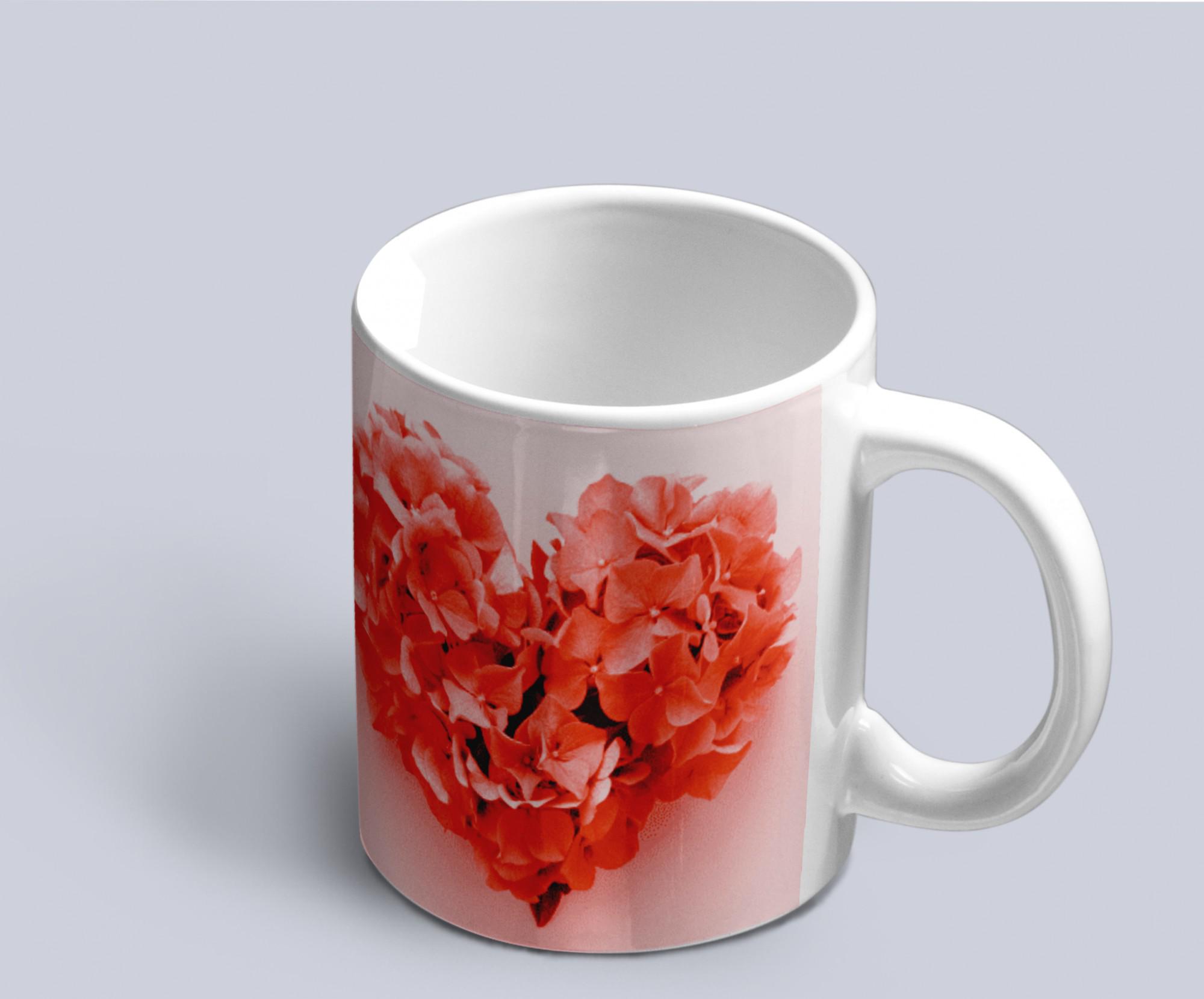 Чашка с принтом Цветочное сердце (02010115025)