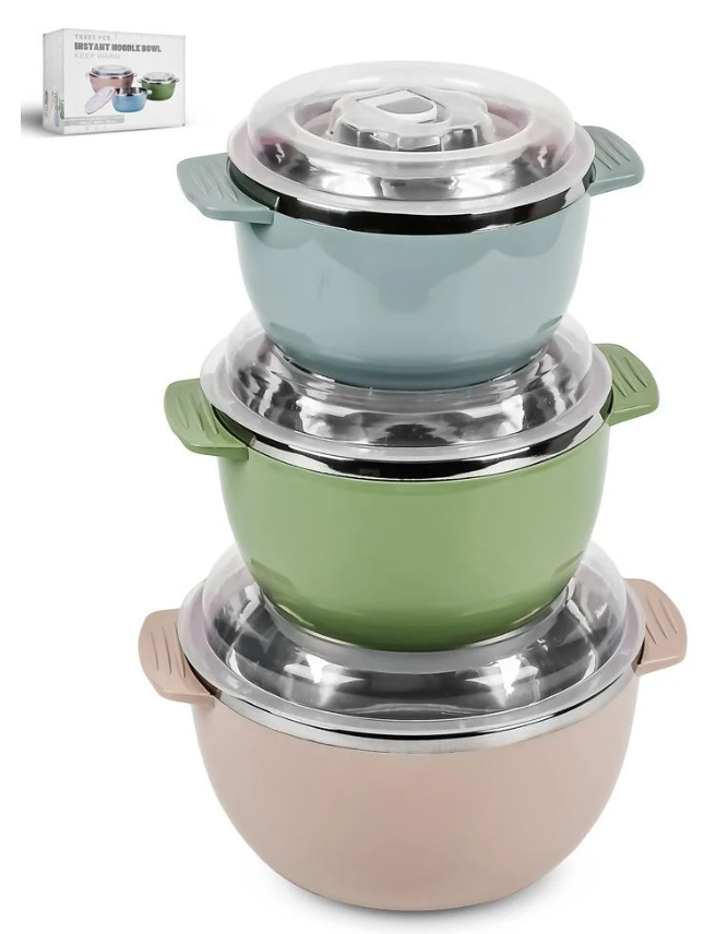 Миски з кришками SS 6 пр. 0,8/1,6/2,4 л (R93663)