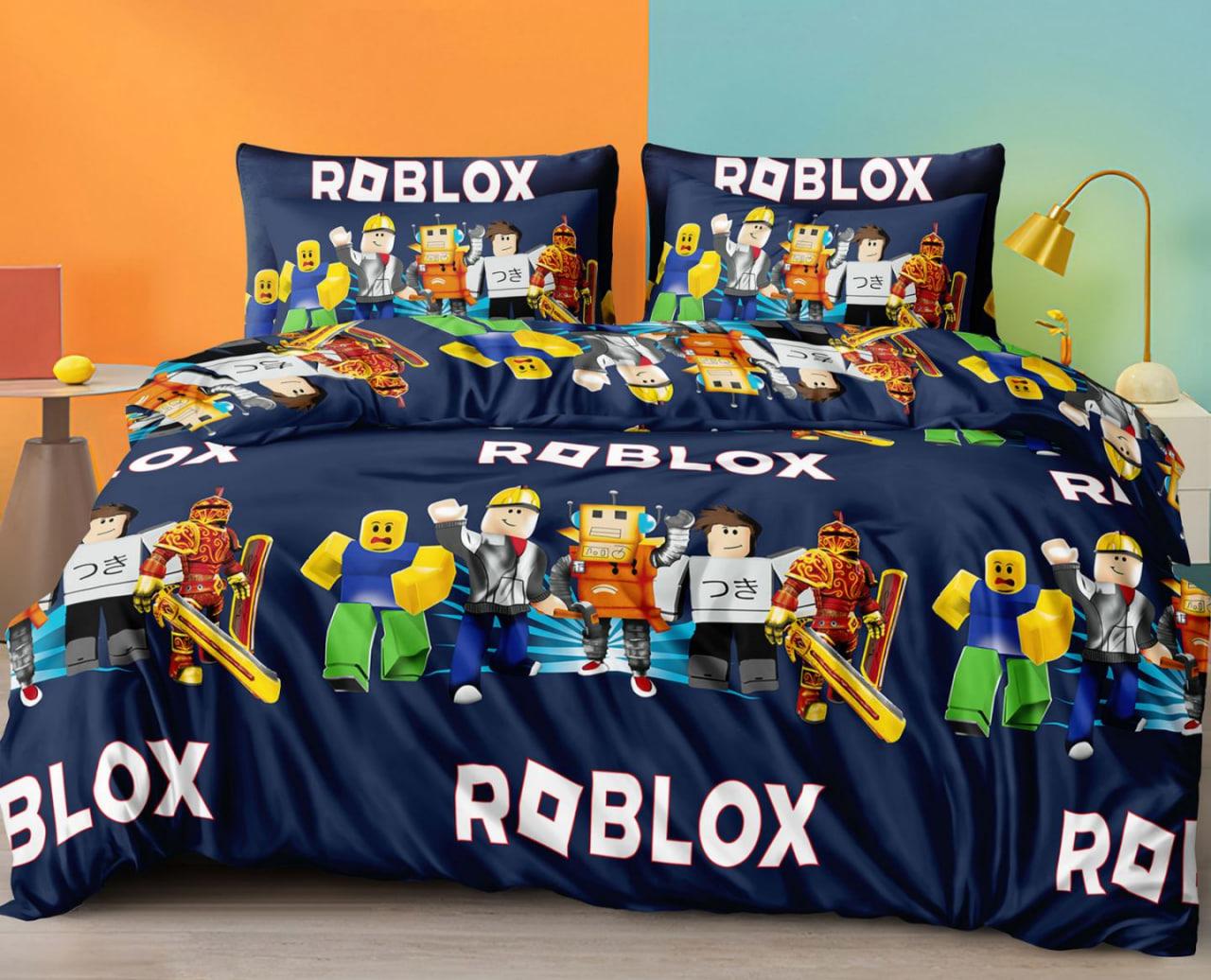 Комплект постельного белья Gold Lux ​​D Blox Buddies Roblox полуторный бязь/коттон Синий (28810654)