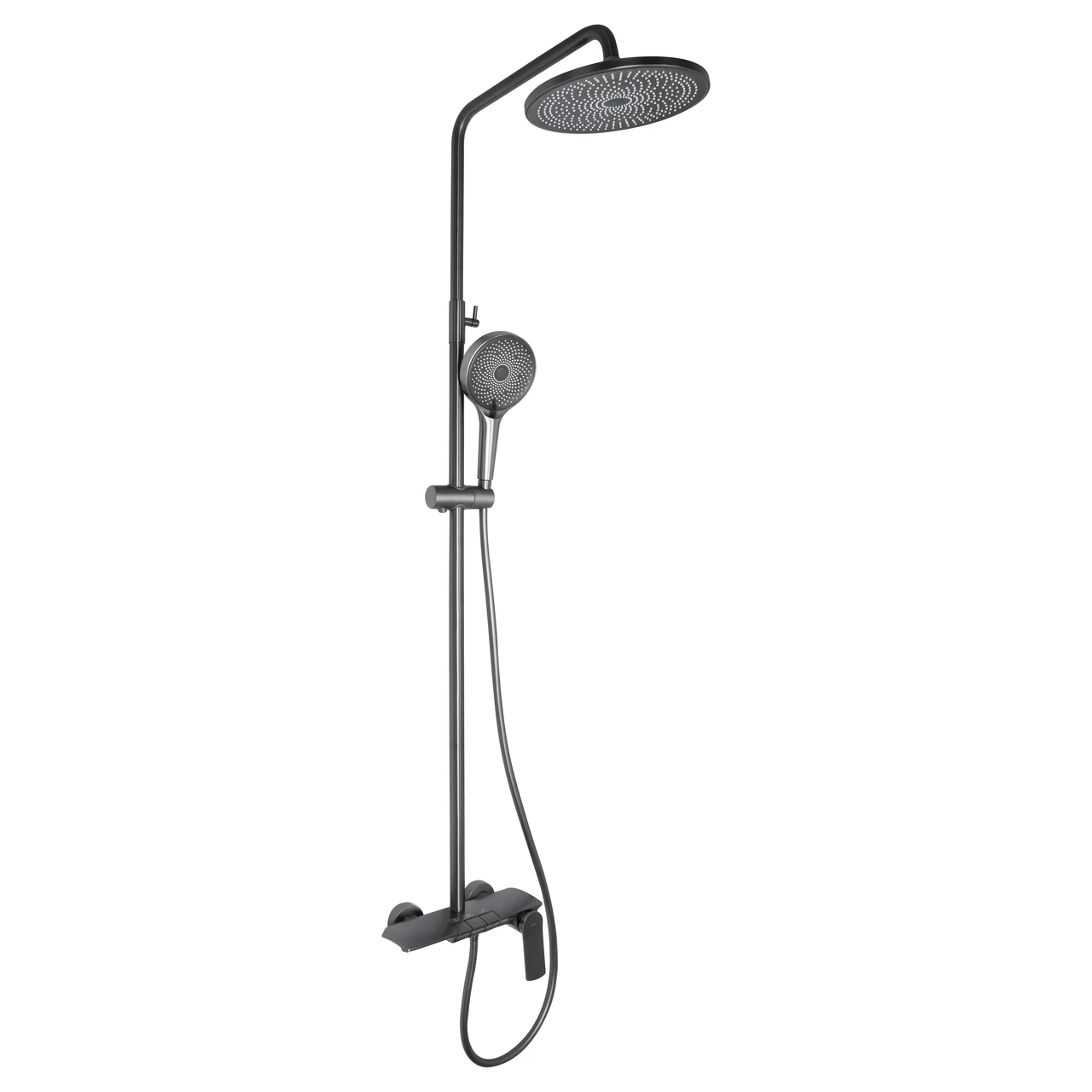 Душевая система универсальная Qtap Slavonice QTSLA111GMB45905 на 3 потребителя с изливом Gunmetal Black PVD (2552208864)