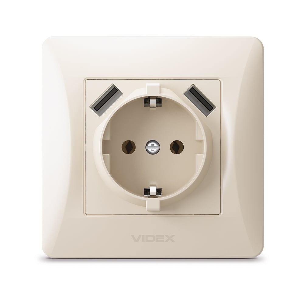 Розетка Videx Binera одинарная с заземлением и USB Крем (VF-BNSK1GU2-CR) Розетка Videx Binera одинарная с заземлением и USB Крем (VF-BNSK1GU2-CR)