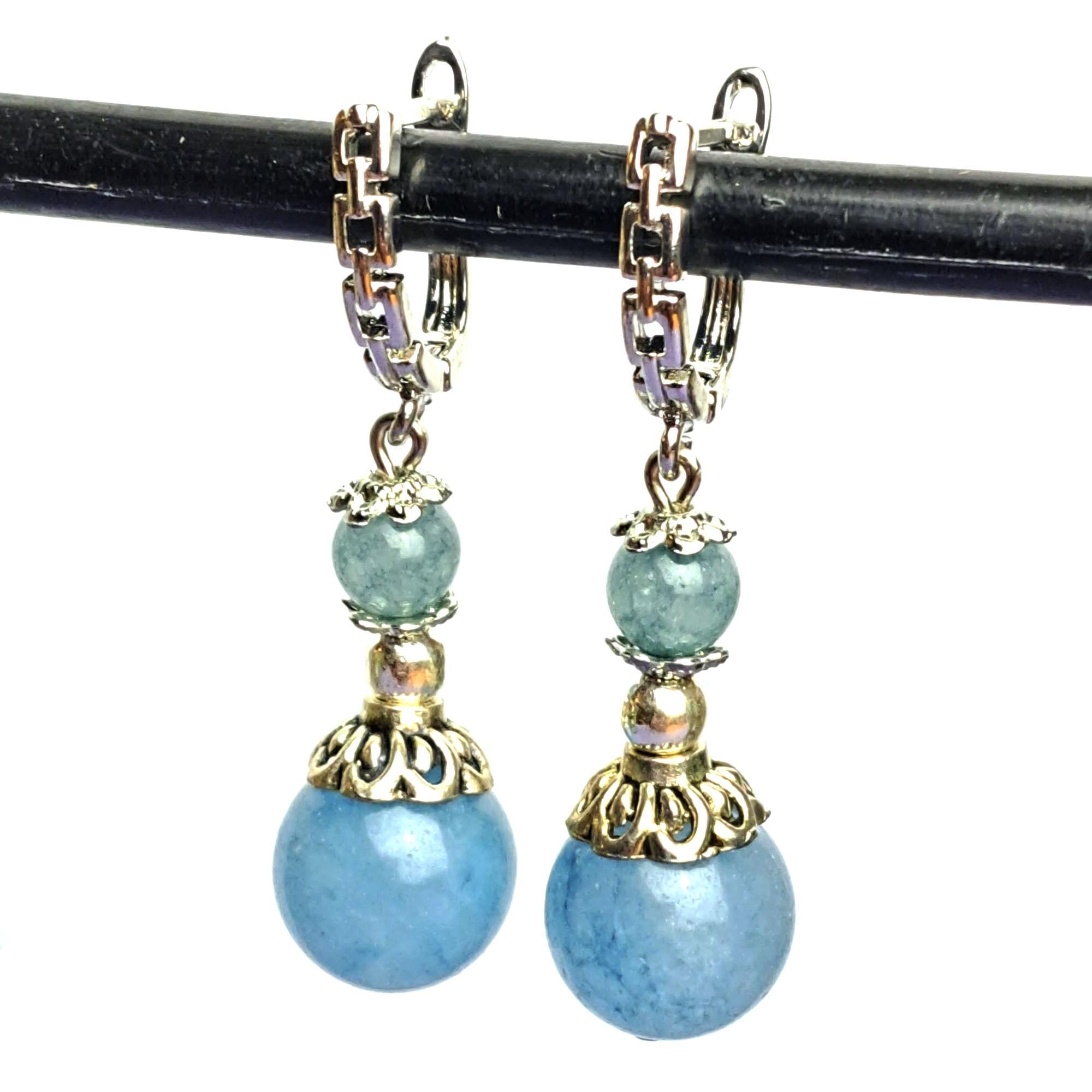 Серьги DARSANA Облака из натурального камня аквамарин (DRSU501959)