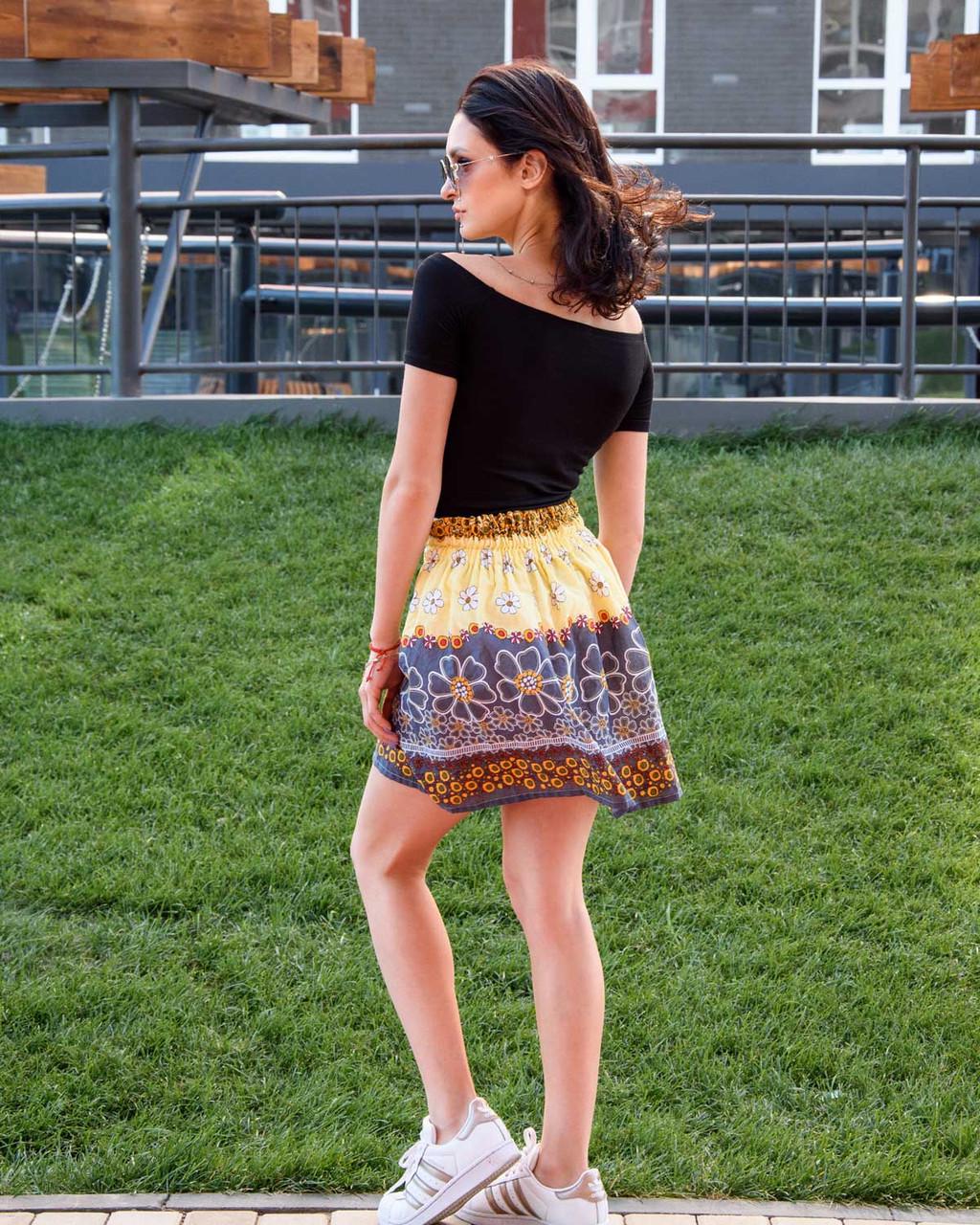 Юбка ромашка на резинке 0001 M Yellow - фото 5 Юбка ромашка на резинке 0001 M Yellow - фото 5