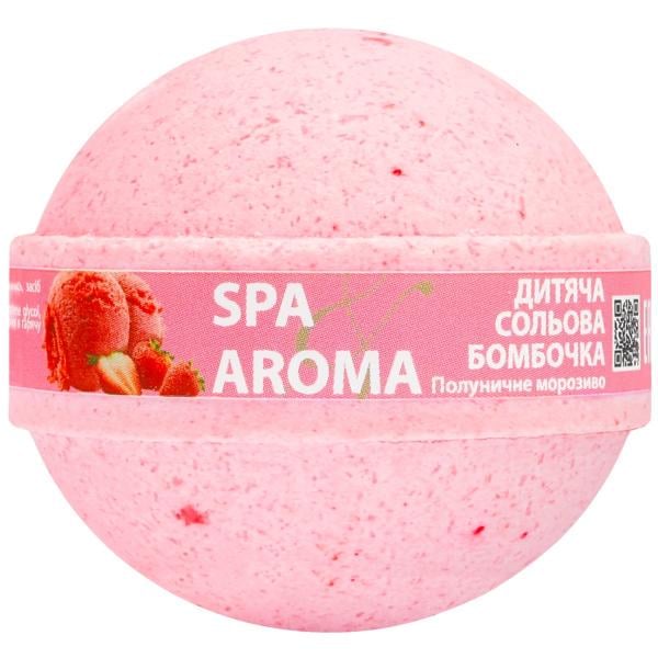 Бомбочка для ванни Bioton Spa&Aroma сольова дитяча Полуничне морозиво 200 г (15045) - фото 1