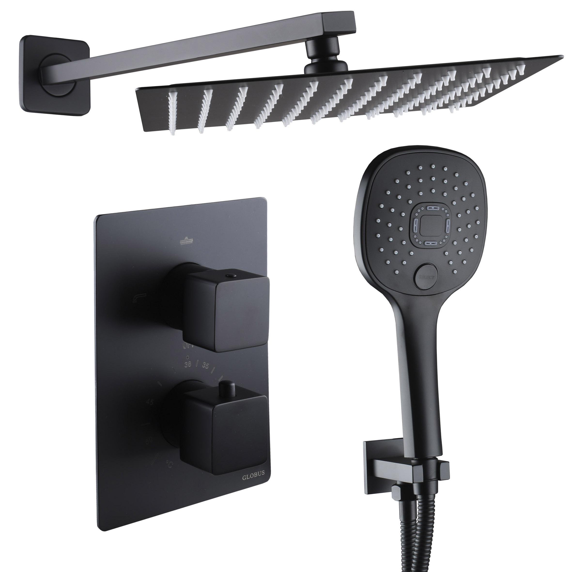 Душевая система скрытого типа Globus Lux SMART GLM-505W 000025693 с верхним душем Черный (175500)