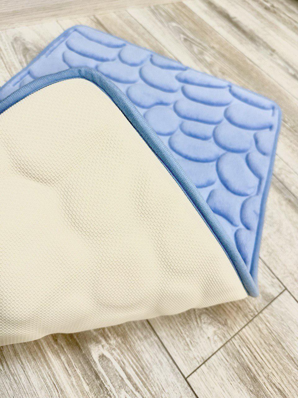Коврик для ванной Stone Premium Memory Foam 80х50 см Голубой (KS0009) - фото 2 Коврик для ванной Stone Premium Memory Foam 80х50 см Голубой (KS0009) - фото 2