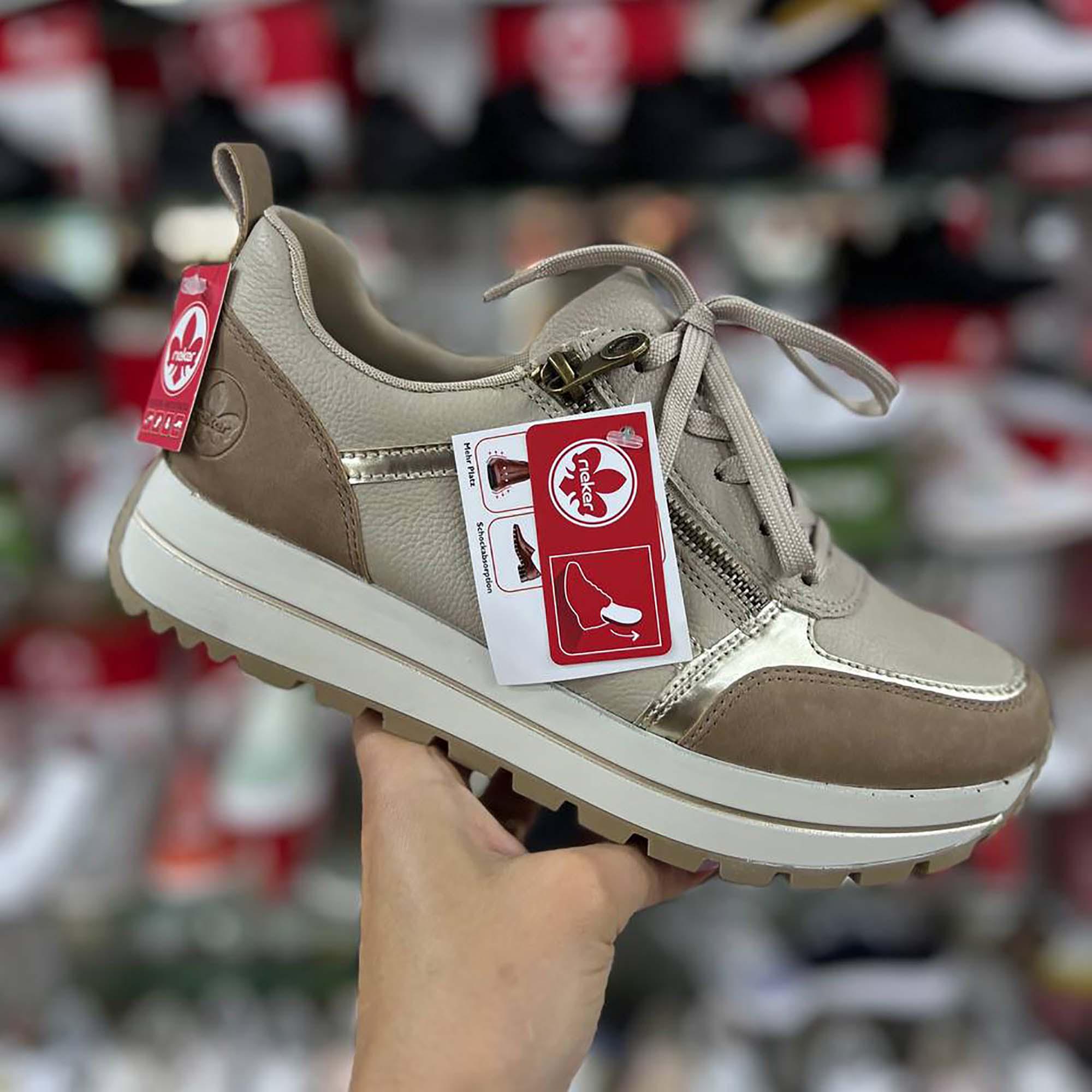 Кроссовки осенние женские RIEKER р. 40 Бежевый (035546-40) - фото 16 Кроссовки осенние женские RIEKER р. 40 Бежевый (035546-40) - фото 16