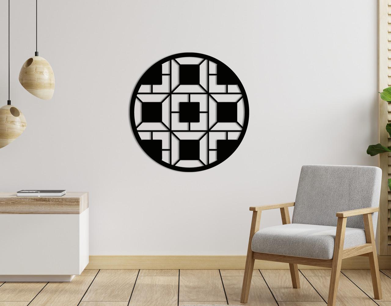 Декоративное панно на стену Upwood Decor Circle-056 02 70х70 см Black (1579473387)