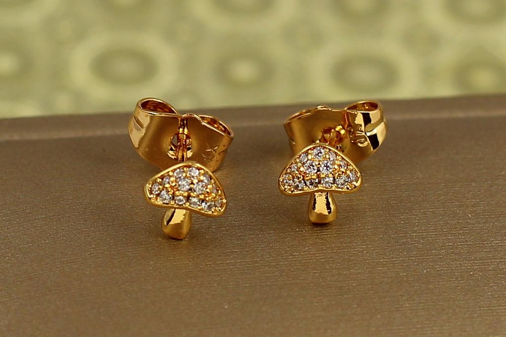 Серьги гвоздики Xuping Jewelry Грибочки 7 мм Золотистый (31214132)