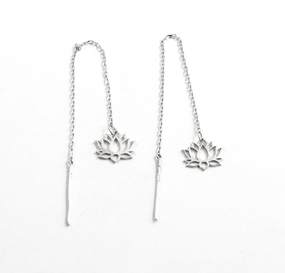 Серьги протяжки серебряные Maxi Silver 9532 Лотос (89532)