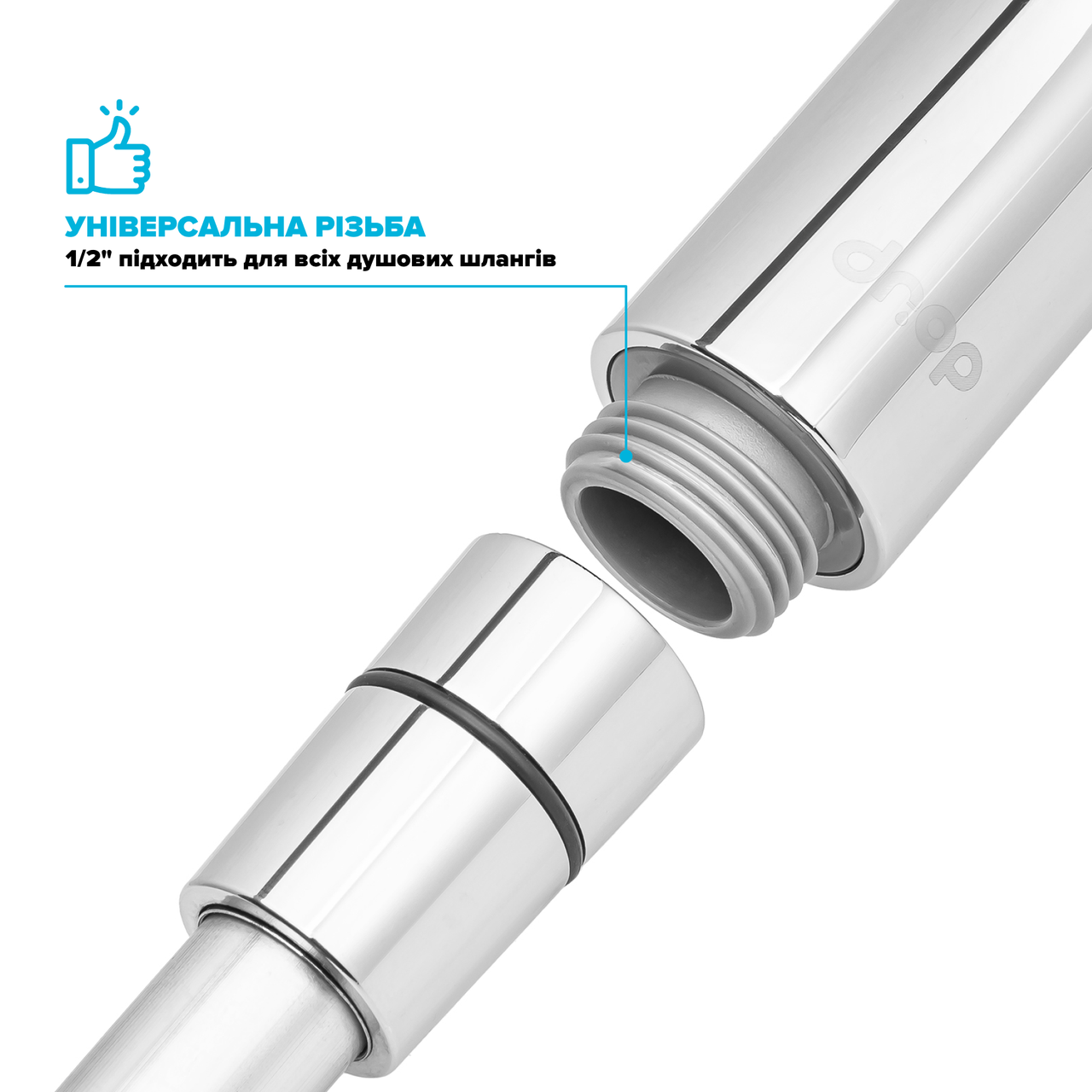 Гигиенический душ-билет Drop SHB-DUAL/RND разборная двухрежимная (24237536) - фото 5