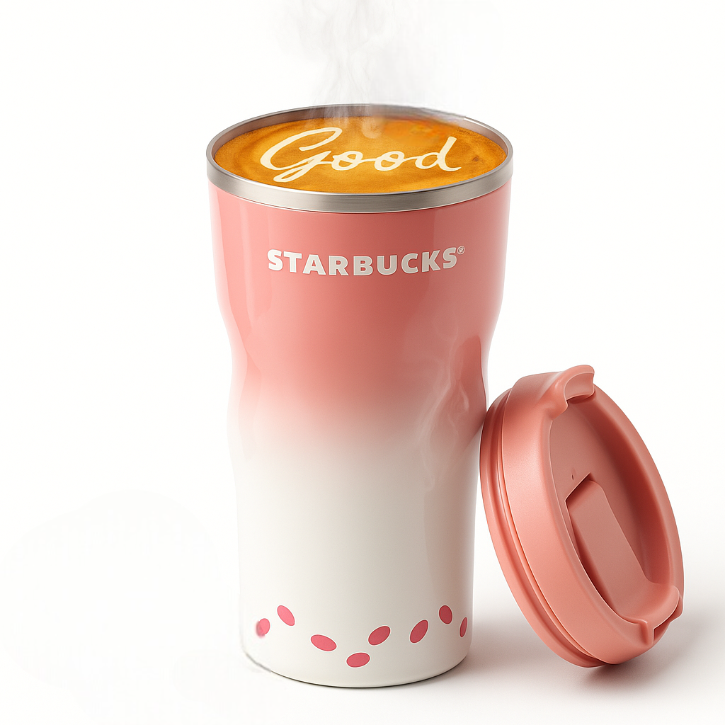 Термос Kayfovo з написом Starbucks з нержавіючої сталі з кришкою 473 Pink (29285)