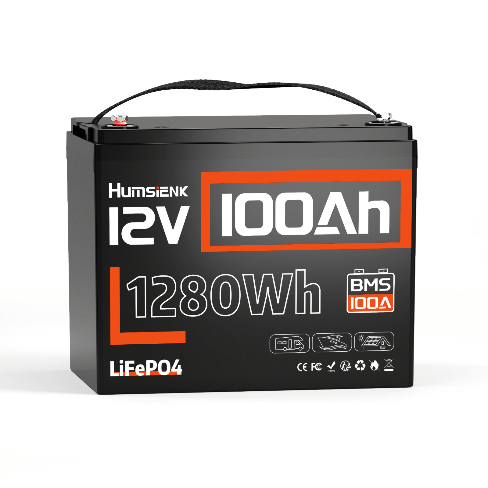 Аккумулятор LiFePO4 Humsienk 12V 100Ah 1280Wh из BMS