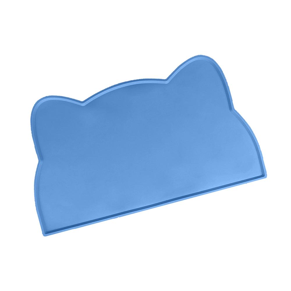 Коврик под миски для кошек и собак резиновый антискользящий 44x24 см Голубой (KLMKLT-BLU-0726) - фото 1