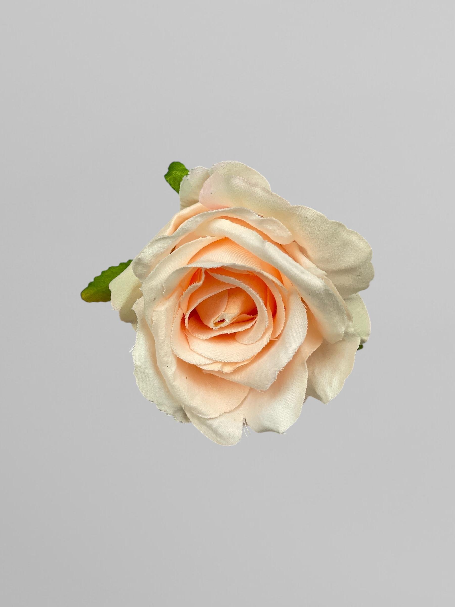 Штучна голівка троянди сатинова для композицій 10 см Персиковий (К02026) - фото 1 Штучна голівка троянди сатинова для композицій 10 см Персиковий (К02026) - фото 1