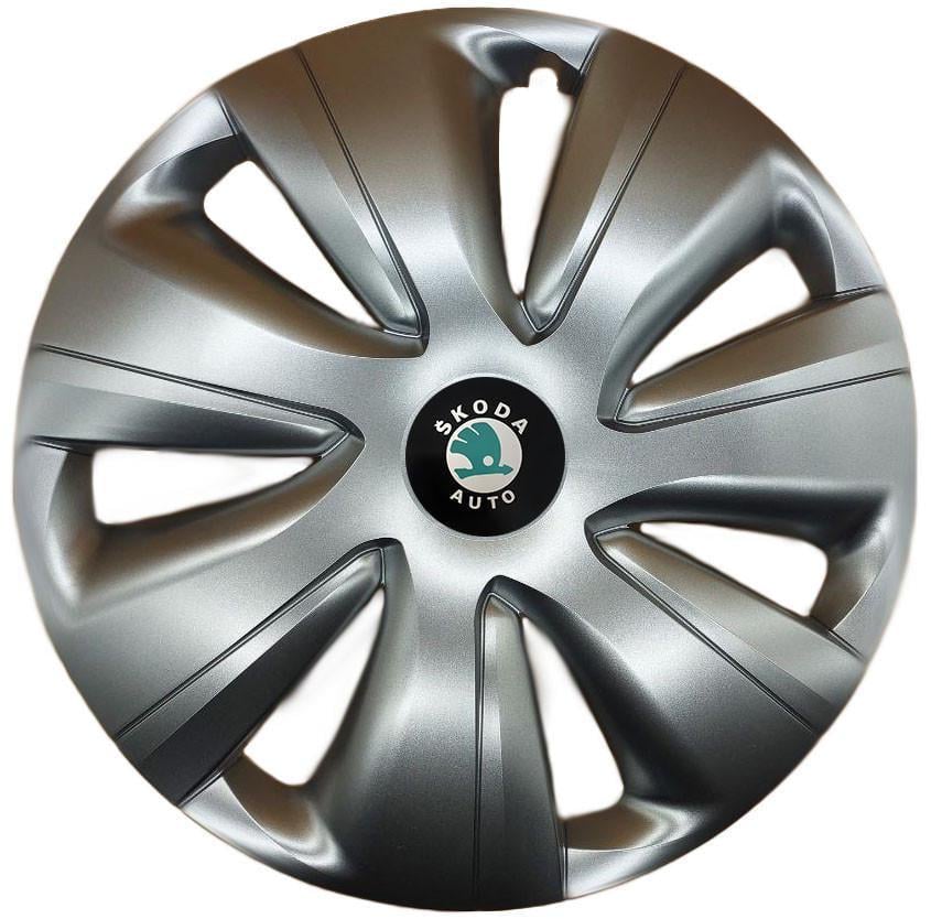 Ковпаки SJS 503 з логотипом Skoda R17 4 шт. Срібний